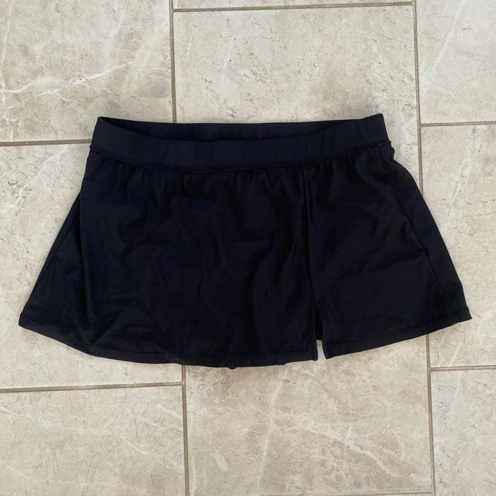 Aqua Green Vintage Black Mini Swim Skort